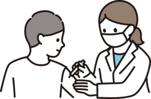 ワクチン接種する人のイラスト